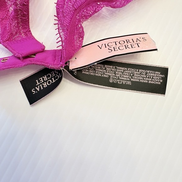 Victoria`s Secret Satin Unlined Wireless Plunge Bralette Size Small Floral NEW - Picture 11 of 11